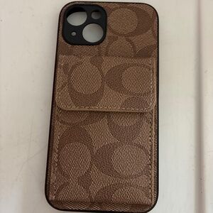 Coach IP14 Phone Case NWOT Coach Logo with pockrt